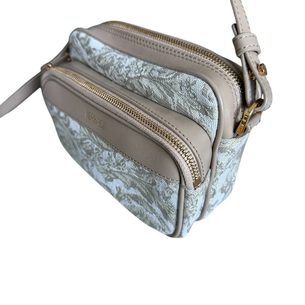 Versace Fabric Jacquard and Leather Bag Crossbody‎ Shoulder Bag, 1012856